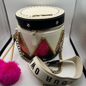 RARE Betsey Johnson Drummer Boy Crossbody Purse Collectible